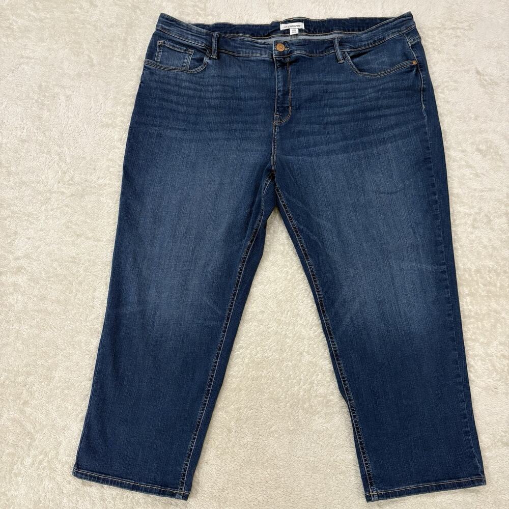 Liz Claiborne Womens Jeans 22W Mid Rise Straight Leg Medium Wash Stretch
